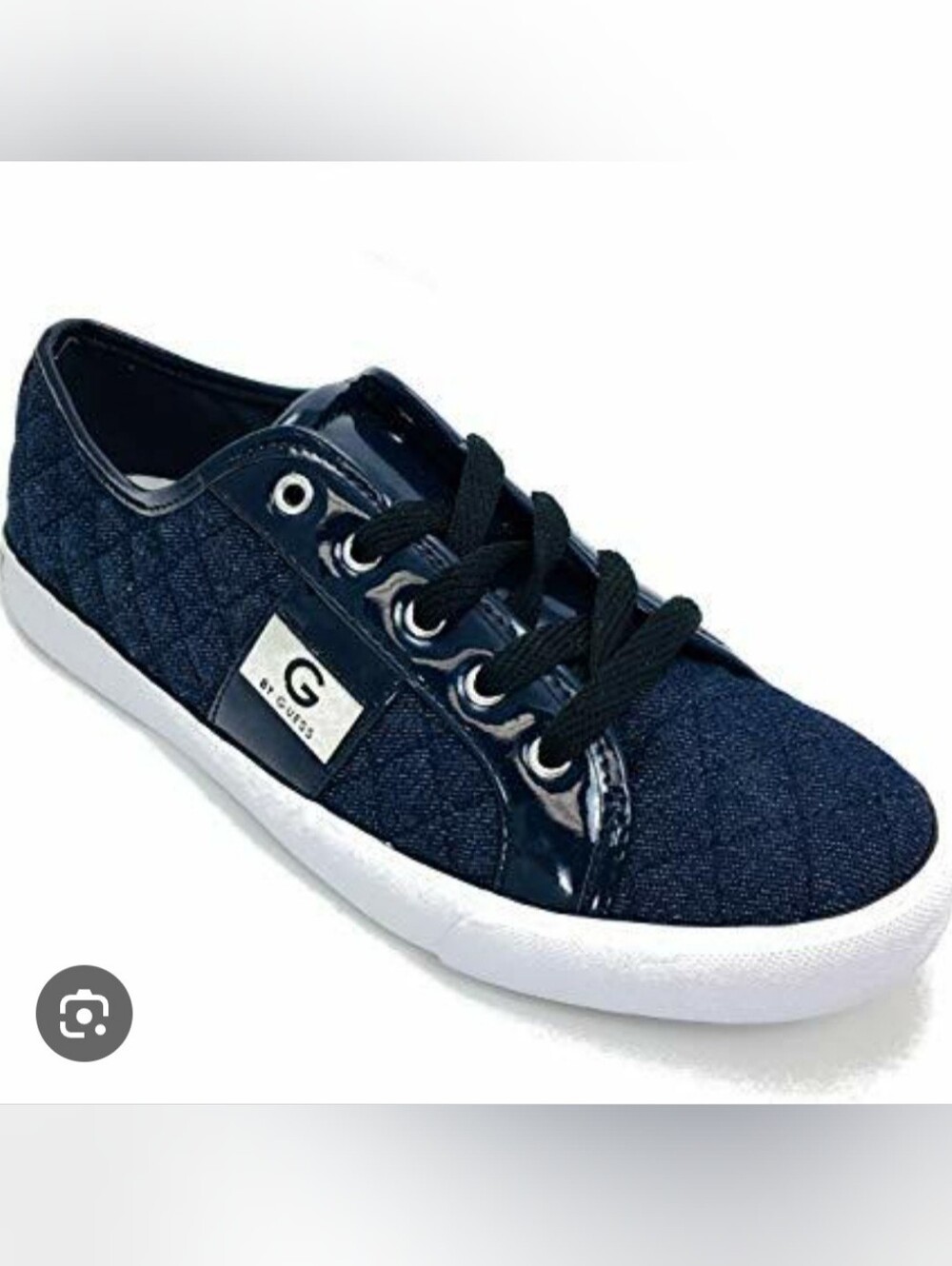 GUESS Denim Quilted Low Top Sneakers for Women - Size 7.5